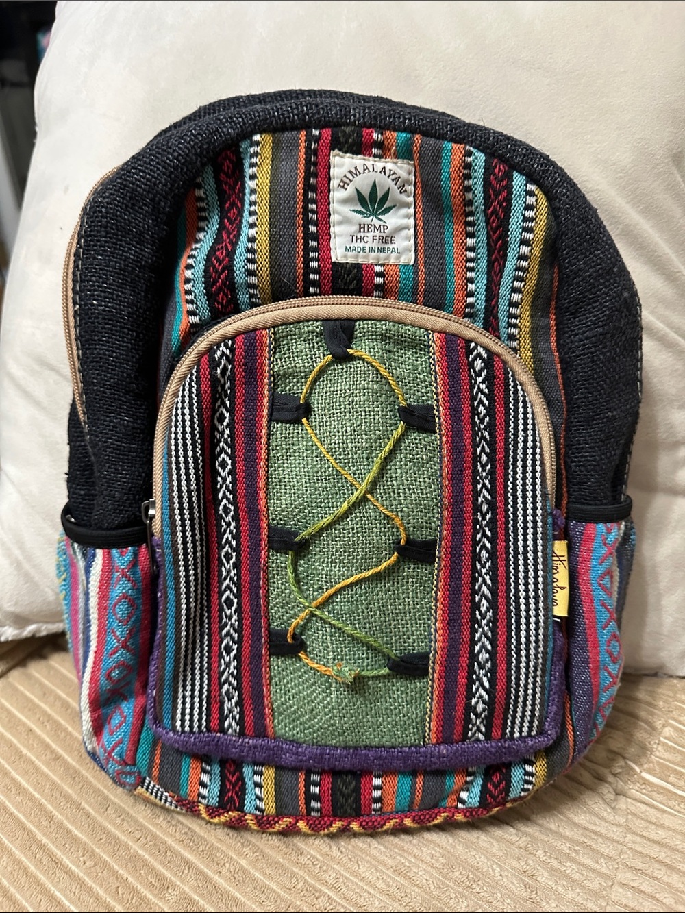 Multicolor Himalayan Hemp Women's Backpack Handmade